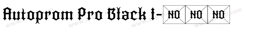 Autoprom Pro Black I字体转换